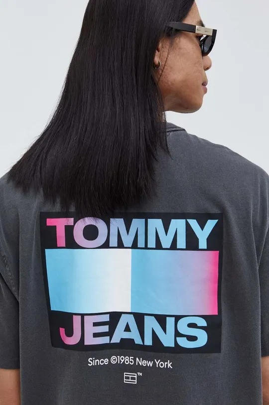 siva Pamučna majica Tommy Jeans