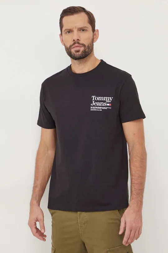 Tommy Jeans t-shirt bawełniany czarny