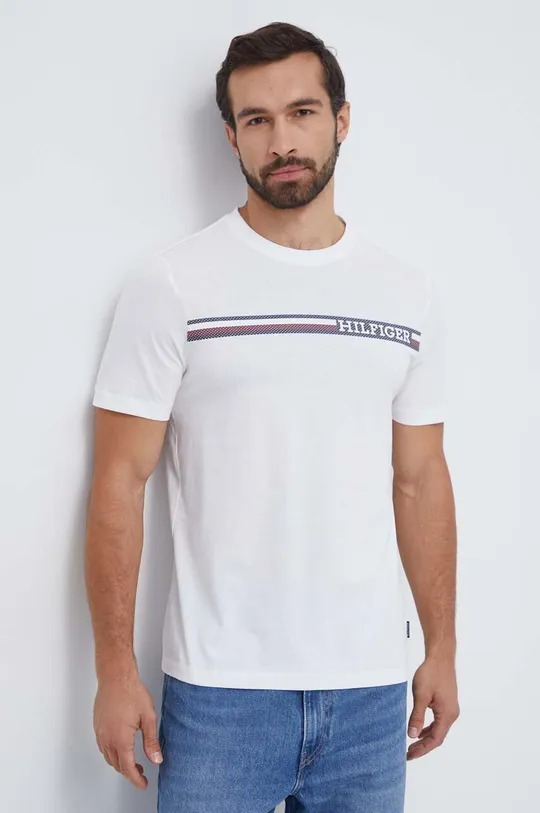 Bavlnené tričko Tommy Hilfiger biela