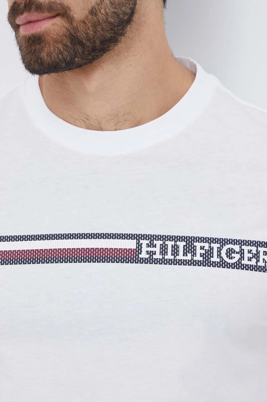 fehér Tommy Hilfiger pamut póló