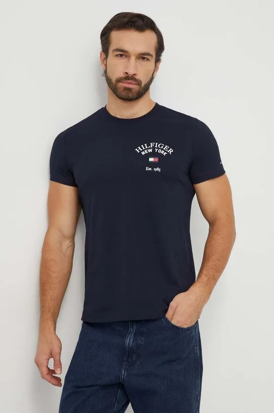 granatowy Tommy Hilfiger t-shirt bawełniany Męski