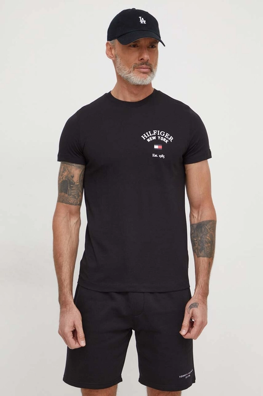 czarny Tommy Hilfiger t-shirt bawełniany Męski