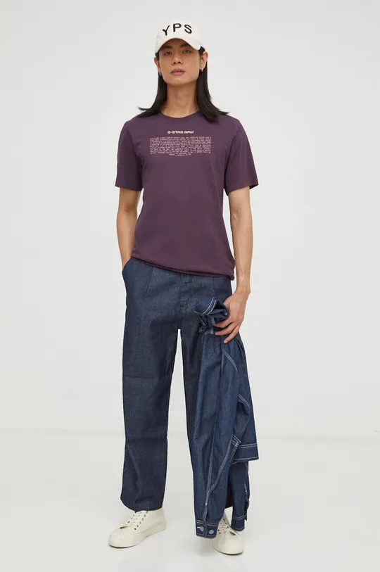 G-Star Raw t-shirt in cotone violetto