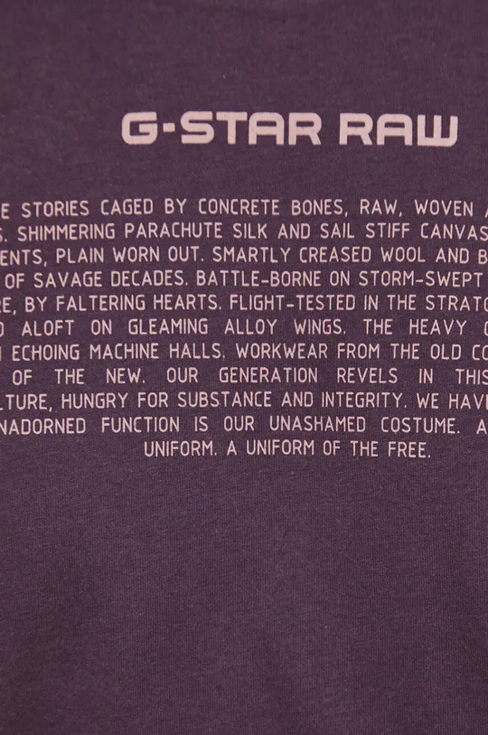 μωβ Βαμβακερό μπλουζάκι G-Star Raw