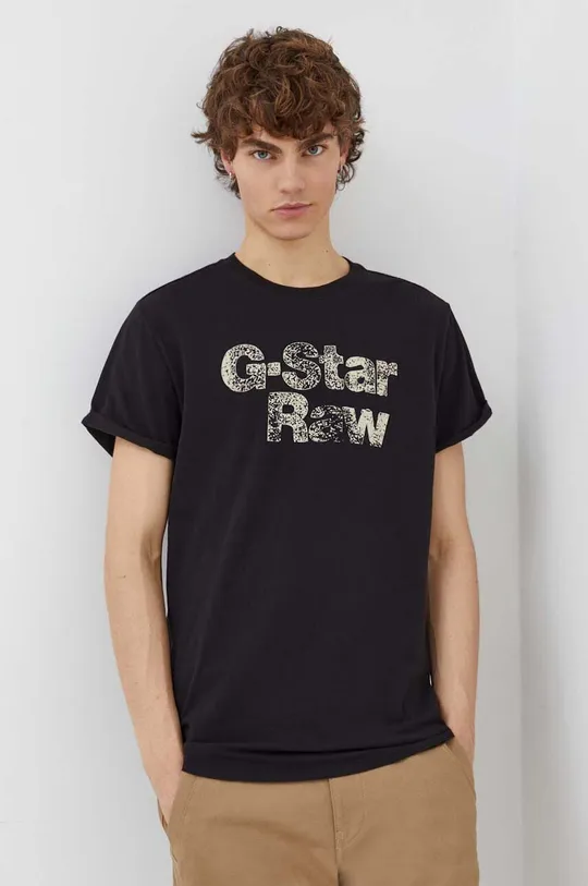 fekete G-Star Raw pamut póló Férfi