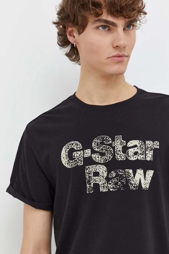 fekete G-Star Raw pamut póló