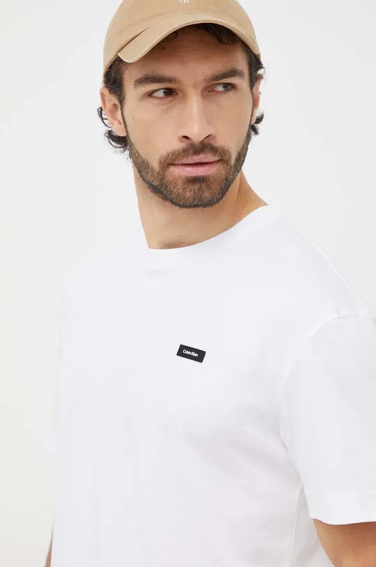 biela Bavlnené tričko Calvin Klein Pánsky