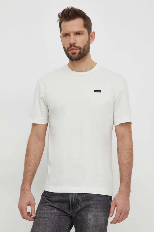 zielony Calvin Klein t-shirt bawełniany