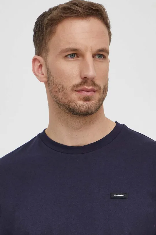 granatowy Calvin Klein t-shirt bawełniany