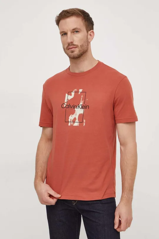 arancione Calvin Klein t-shirt in cotone Uomo