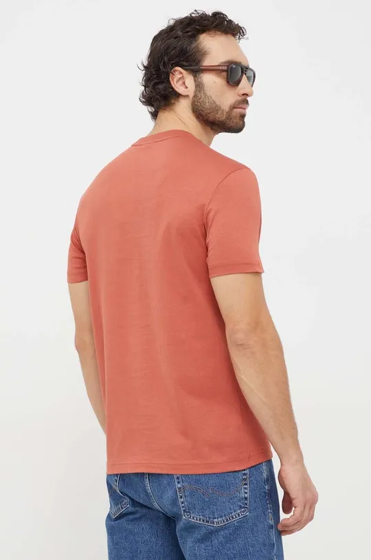 Βαμβακερό μπλουζάκι Calvin Klein πορτοκαλί