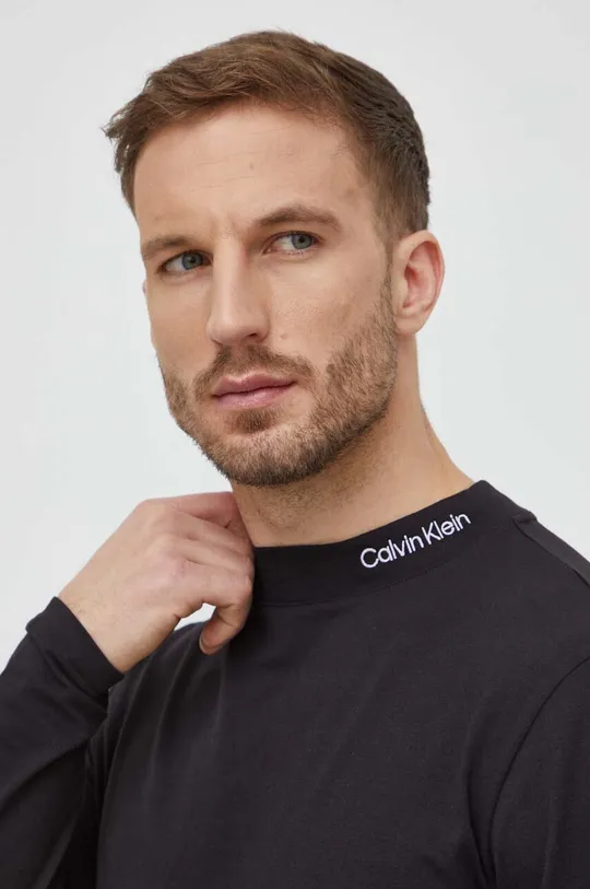 črna Majica z dolgimi rokavi Calvin Klein