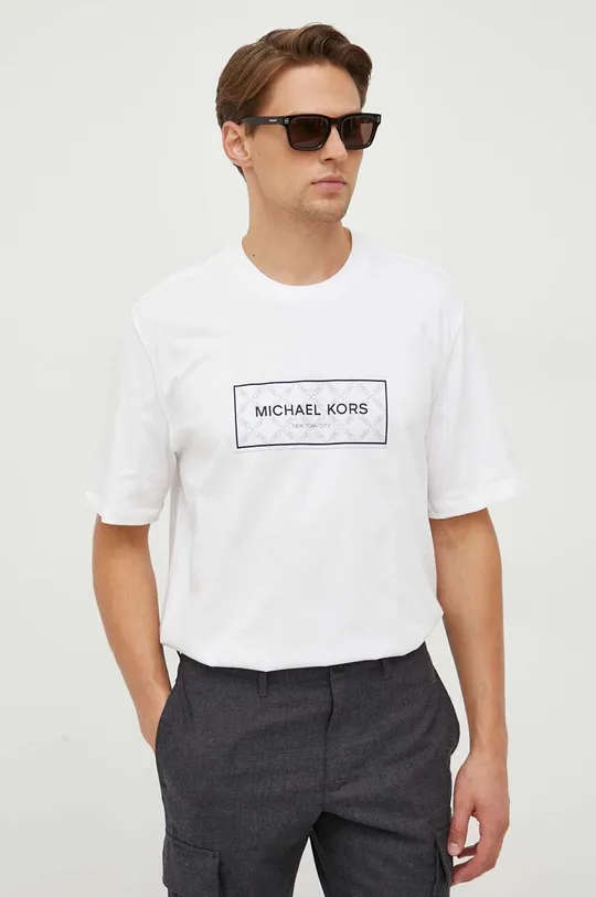 biela Bavlnené tričko Michael Kors