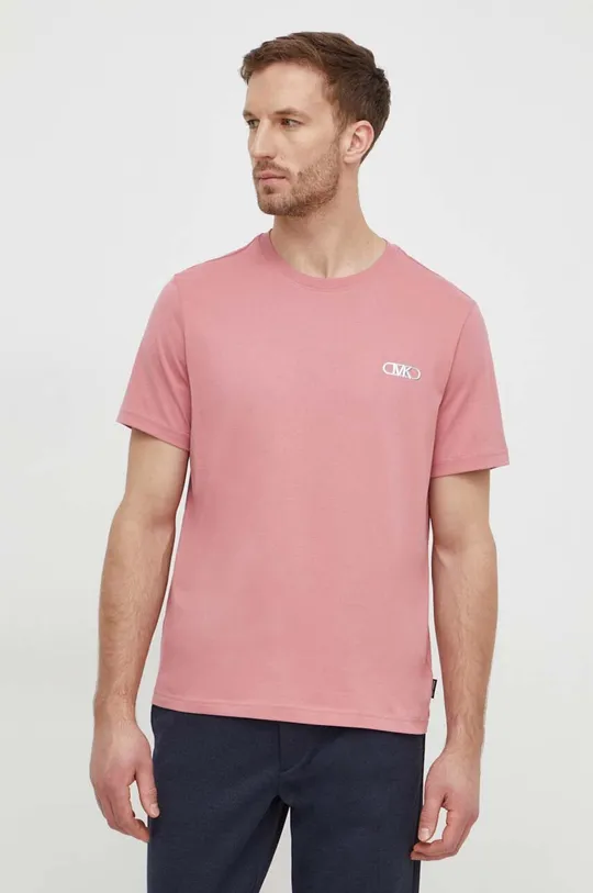 różowy Michael Kors t-shirt bawełniany Męski