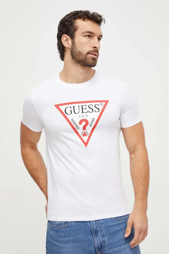 Pamučna majica Guess bijela