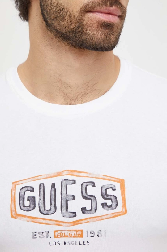 biały Guess t-shirt bawełniany