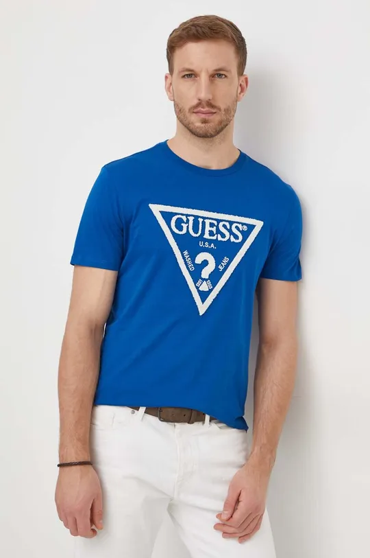plava Pamučna majica Guess