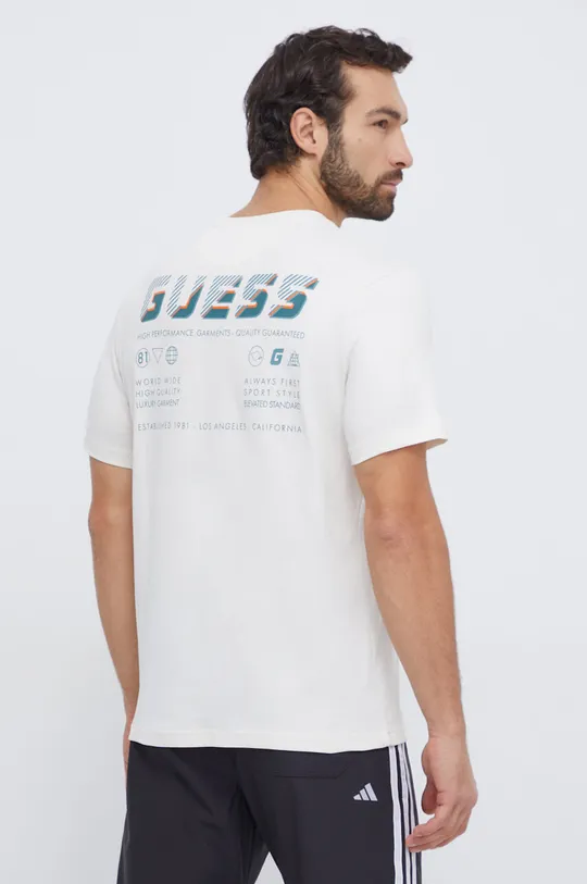 beżowy Guess t-shirt bawełniany MEDGAR Męski