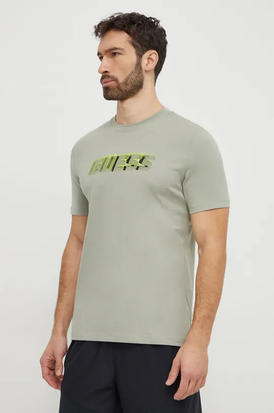 zielony Guess t-shirt bawełniany NIKOLAS Męski