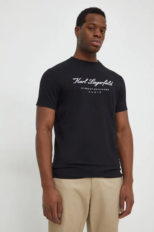 fekete Karl Lagerfeld t-shirt Férfi