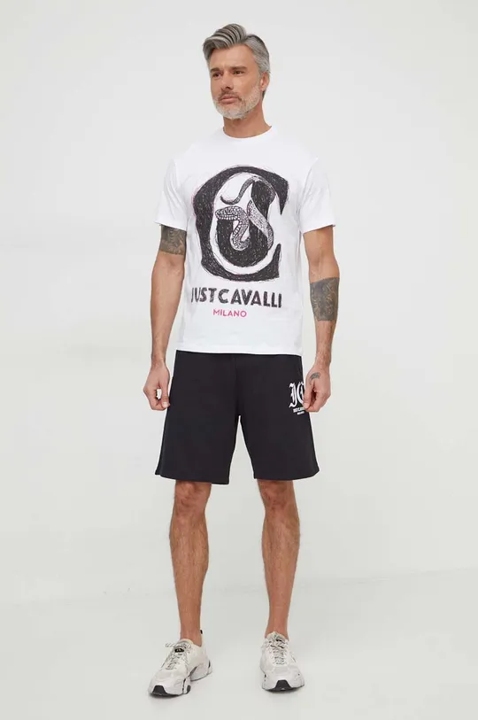Just Cavalli t-shirt bawełniany biały