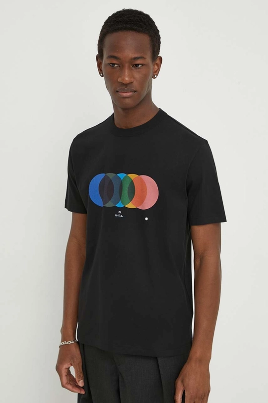 czarny PS Paul Smith t-shirt bawełniany