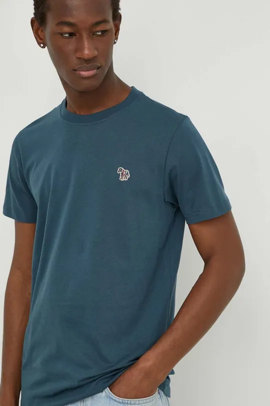 niebieski PS Paul Smith t-shirt bawełniany Męski