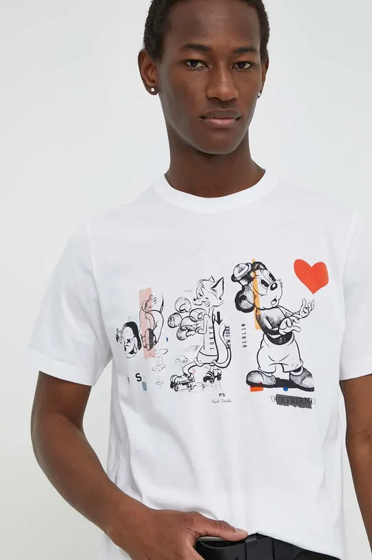 biały PS Paul Smith t-shirt bawełniany