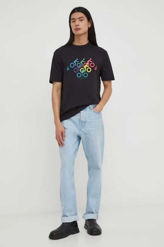 PS Paul Smith t-shirt bawełniany czarny