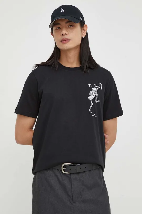 μαύρο Βαμβακερό μπλουζάκι PS Paul Smith Ανδρικά