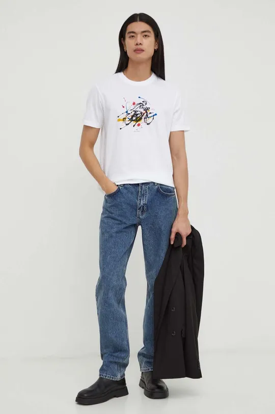 PS Paul Smith t-shirt bawełniany biały