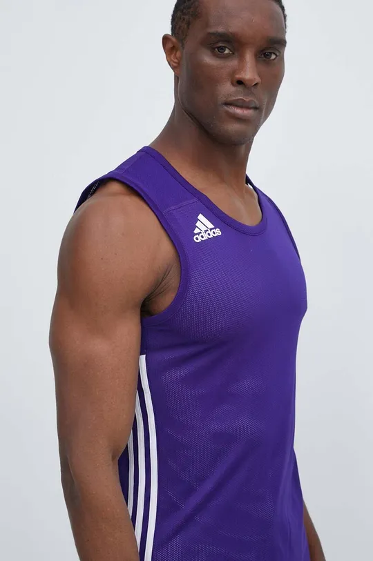 фиолетовой Двусторонняя футболка для тренировок adidas Performance 3G Speed Мужской