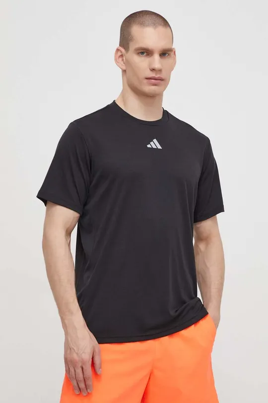 czarny adidas Performance t-shirt treningowy HIIT 3S Męski
