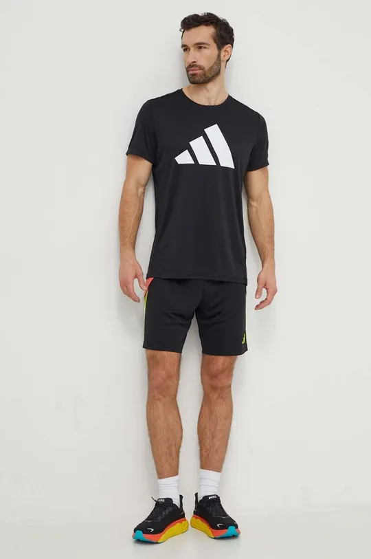 Μπλουζάκι για τρέξιμο adidas Performance Run It Run It μαύρο