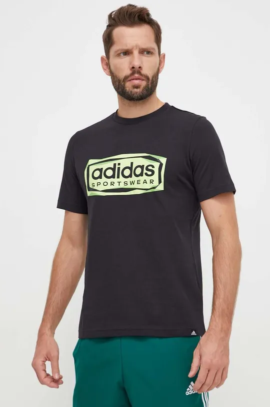czarny adidas t-shirt bawełniany