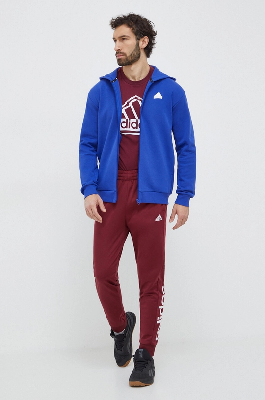 Bavlnené tričko adidas burgundské