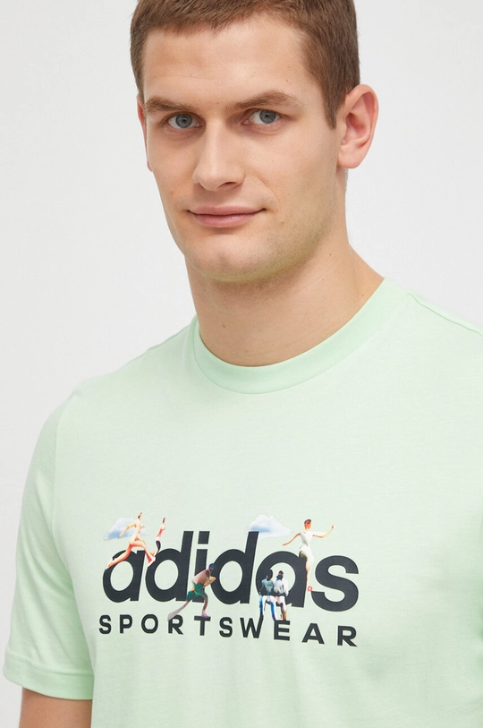 zielony adidas t-shirt bawełniany