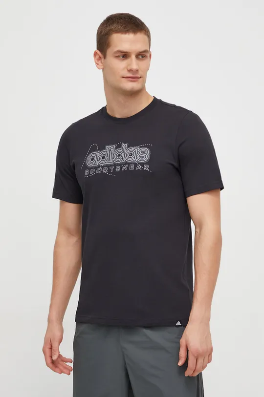 μαύρο Βαμβακερό μπλουζάκι adidas Shadow Original 0 Ανδρικά