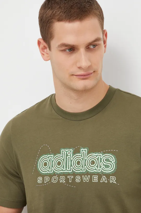 zelena Bombažna kratka majica adidas