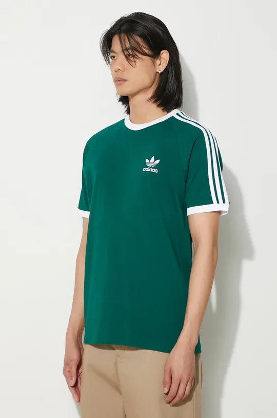 зелен Памучна тениска adidas Originals 3-Stripes Tee
