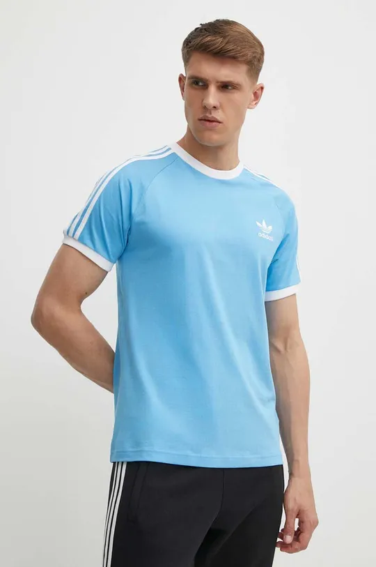 niebieski adidas Originals t-shirt bawełniany Męski