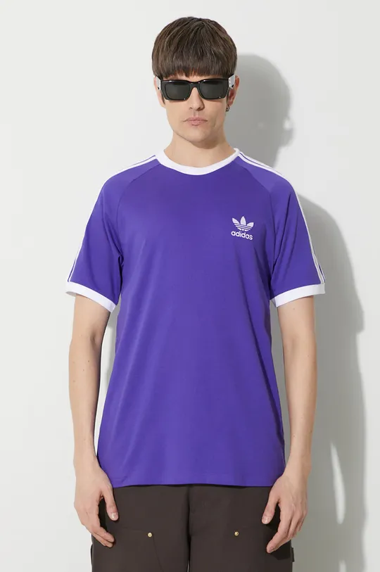 violet adidas Originals tricou din bumbac 3-Stripes Tee De bărbați