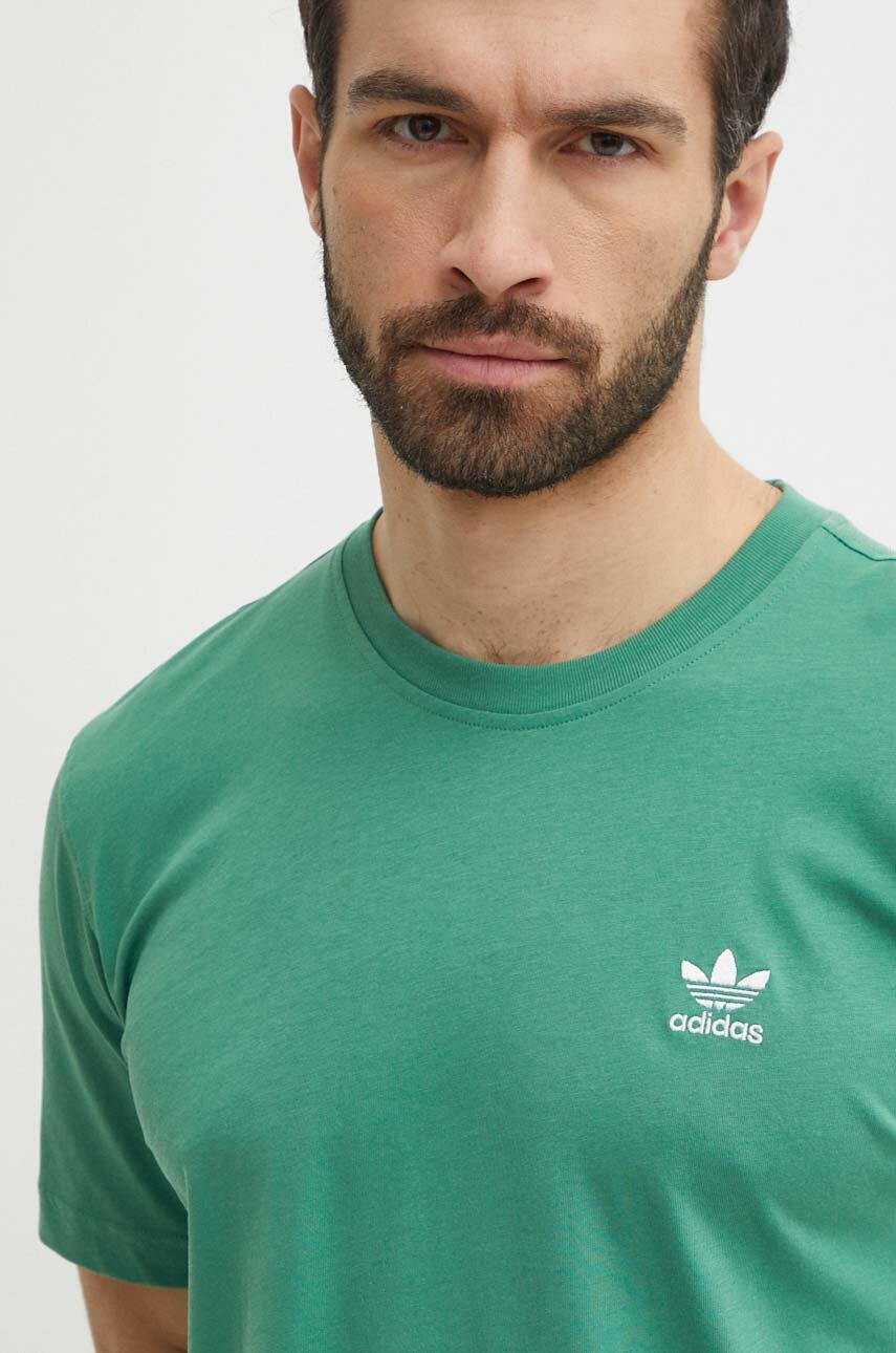 adidas Originals t-shirt bawełniany męski kolor zielony gładki IN0671 ...