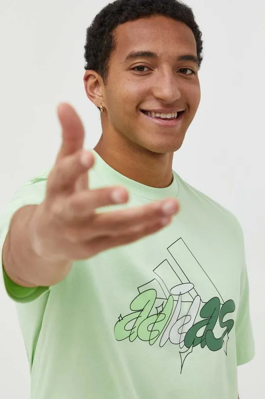 zöld adidas pamut póló