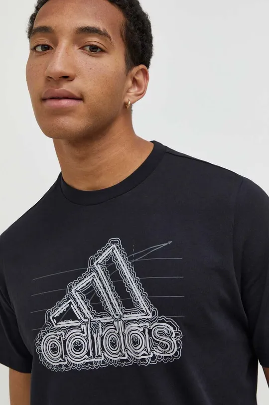 nero adidas t-shirt in cotone