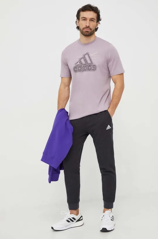Bavlnené tričko adidas fialová