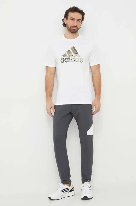 adidas t-shirt bawełniany biały