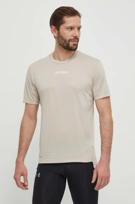 beżowy adidas TERREX t-shirt sportowy Multi Męski