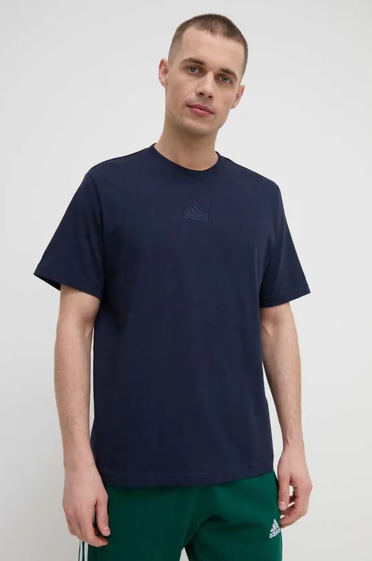 mornarsko modra Bombažna kratka majica adidas Moški