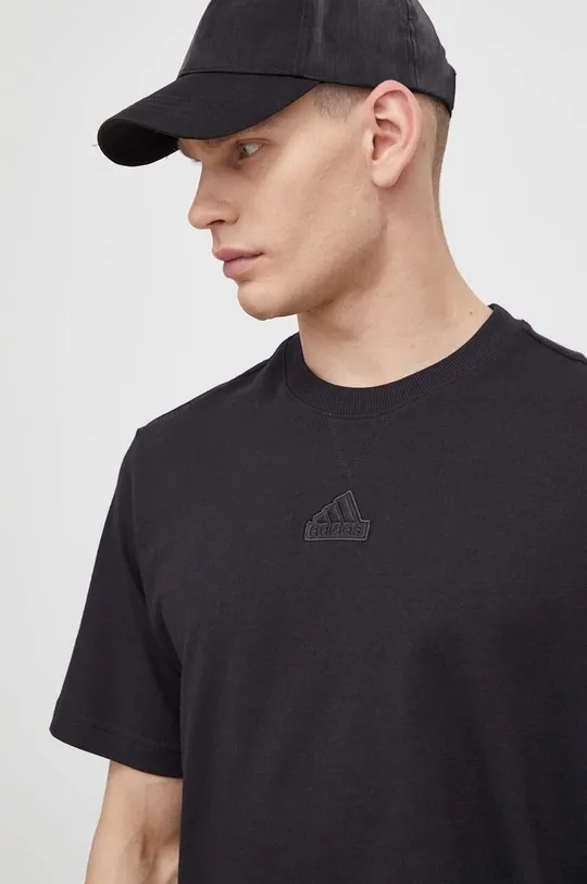 μαύρο Βαμβακερό μπλουζάκι adidas 0 Ανδρικά